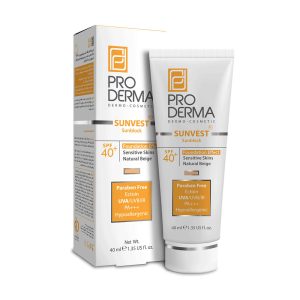 کرم ضد آفتاب مینرال بژ روشن پرودرما با ⁺SPF40 مناسب پوست های حساس-۴۰میلی