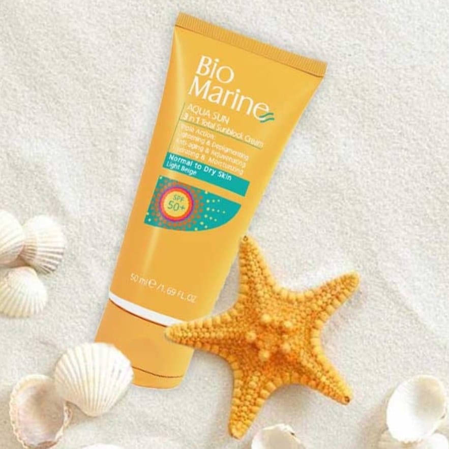 ضد افتاب چرب بژروشن بایو5 ضد آفتاب بژ روشن ضدچروک پوست چرب و مختلط SPF50 بایومارین_AQUA SUN 3 in 1 Oily to Combination Skin spf 50 BIOMARINE - تصویر 5