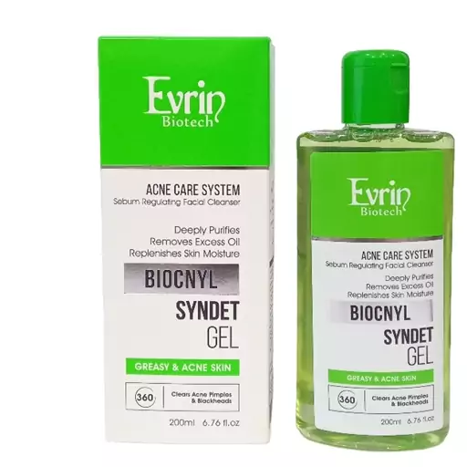 ژل شستشوی صورت پوست چرب بایوکنیل اورین_Evrin Biocnyl Syndet Gel For Oily Skins - داروخانه آنلاین اصفهان دارو | ارسال رایگان | تحویل فوری نمای ۲