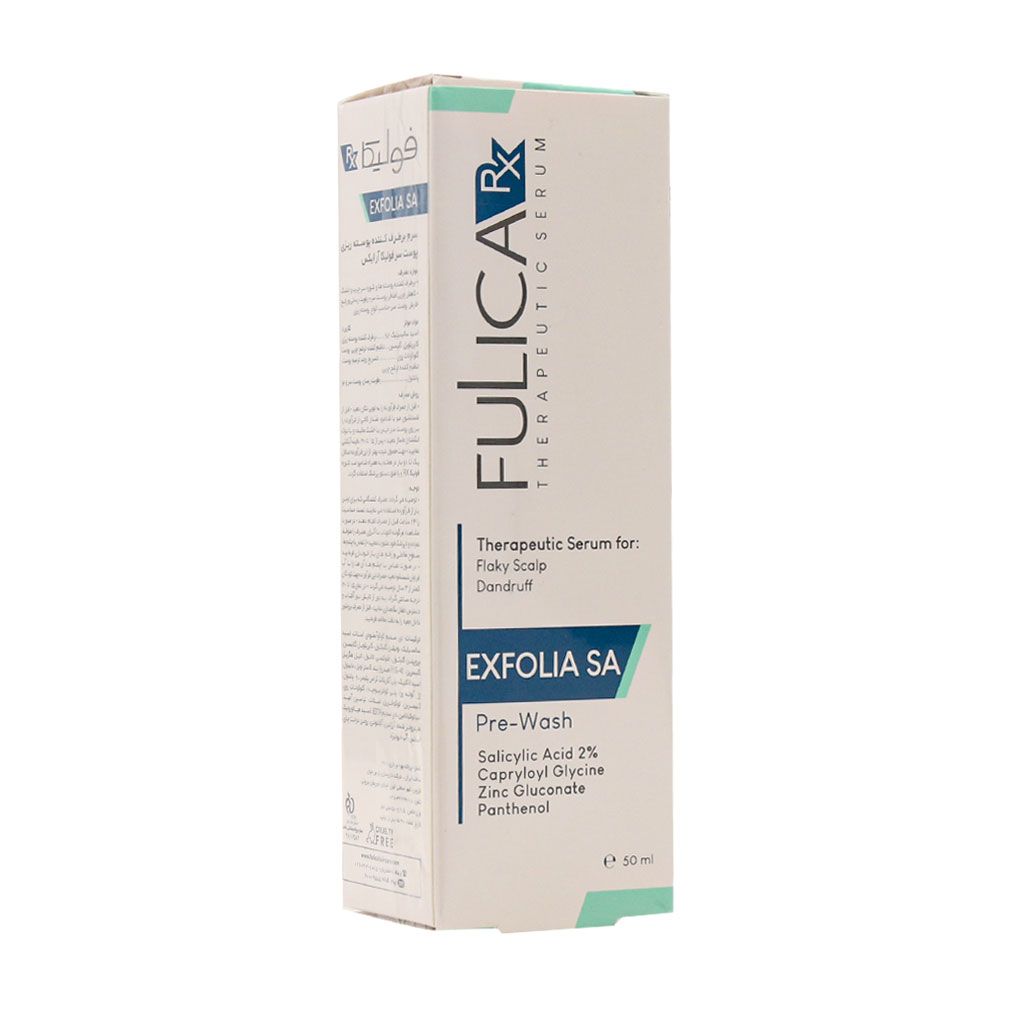 سرم رفع پوسته ریزی سر اکسفولیا اس ای فولیکا آر ایکس_Fulica Rx Exfolia Sa Flaky Scalp Dandruff Serum - داروخانه آنلاین اصفهان دارو | ارسال رایگان | تحویل فوری نمای ۲