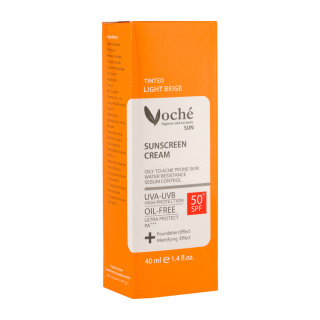 کرم ضدآفتاب بژ طبیعی وچه SPF50 مناسب پوست چرب