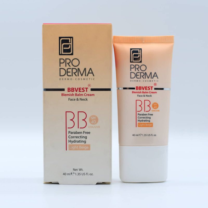 کرم پوشاننده و مرطوب کننده پرودرما بژ روشن_Pro Derma BBVEST Blemish Balm Cream - تصویر 1