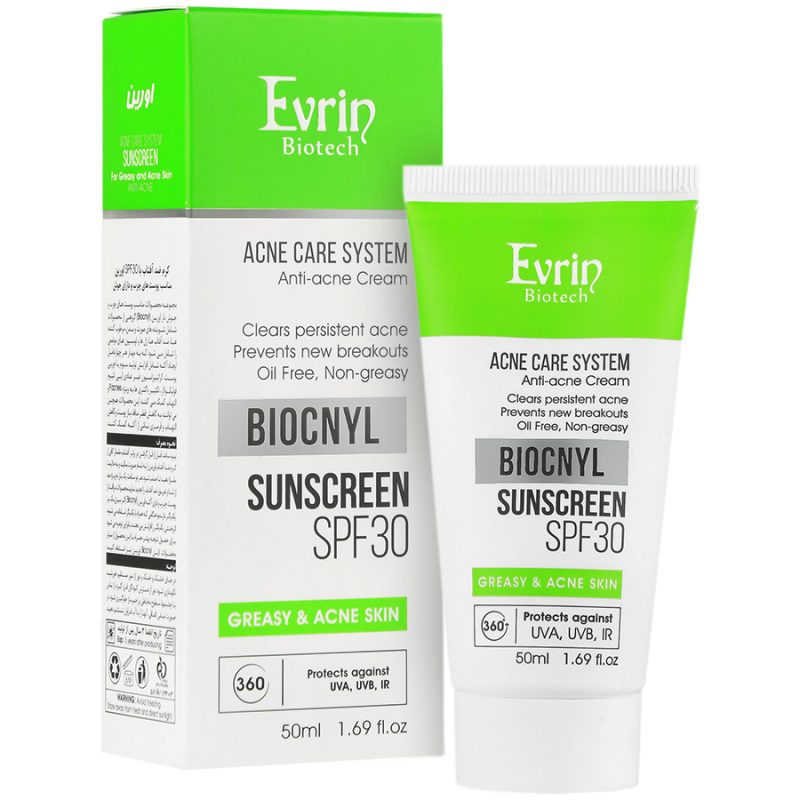 کرم ضد آفتاب پوست چرب SPF30 بایوکنیل اورین_Evrin Biocnyl SunScreen Cream For Oily Skins SPF30 - تصویر 2