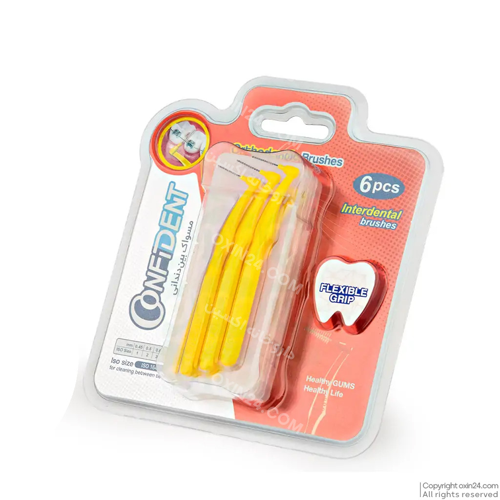 1024_1663743992330366 مسواک بین دندانی کانفیدنت0.7(سایز4)CONFIDENT ORTHODENTIC BRUSHES - تصویر 1