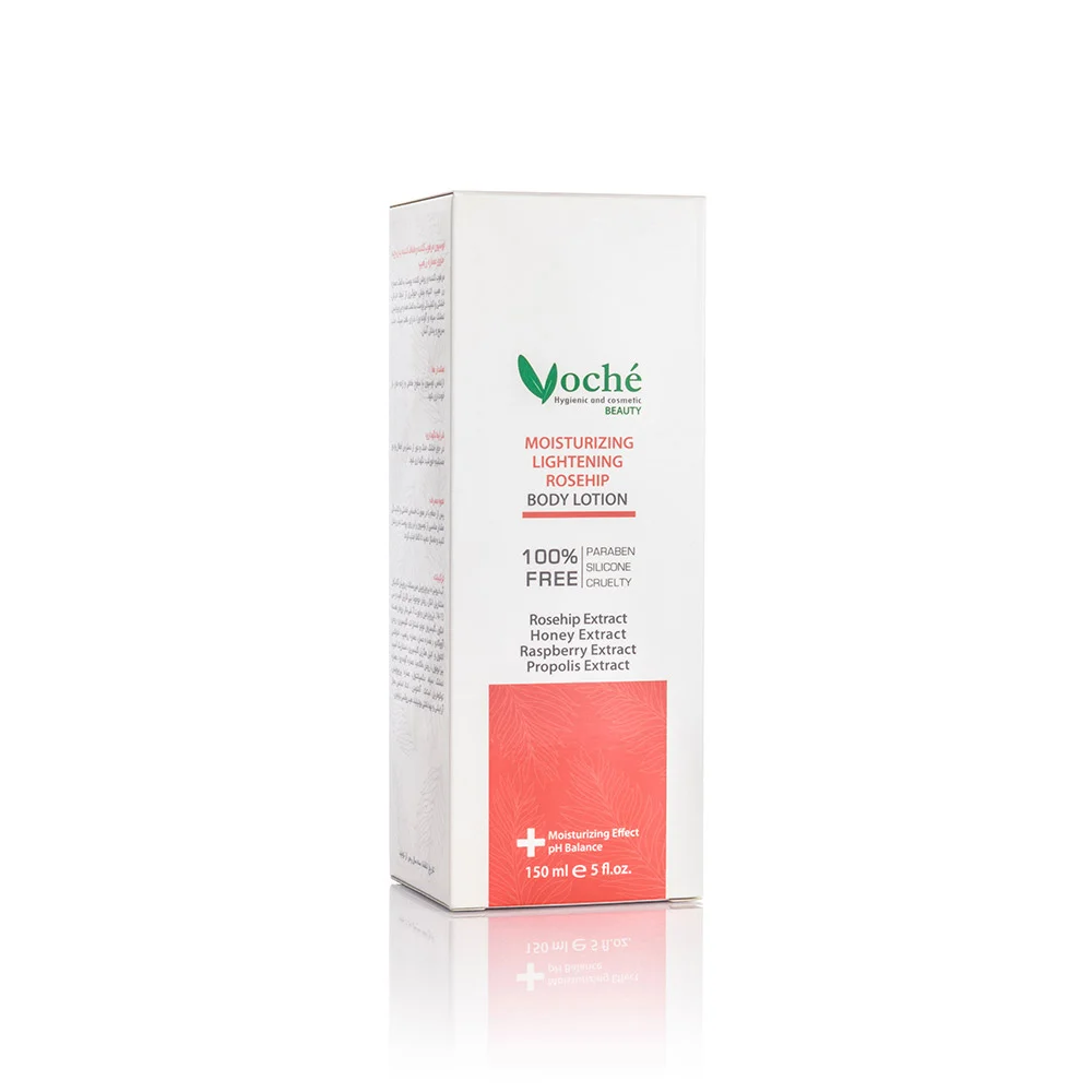 لوسیون مرطوب کننده و شفاف کننده بدن حاوی عصاره رزهیپ وچه | Voche Rosehip Moisturizing Body Lotion - داروخانه آنلاین اصفهان دارو | ارسال رایگان | تحویل فوری نمای ۲