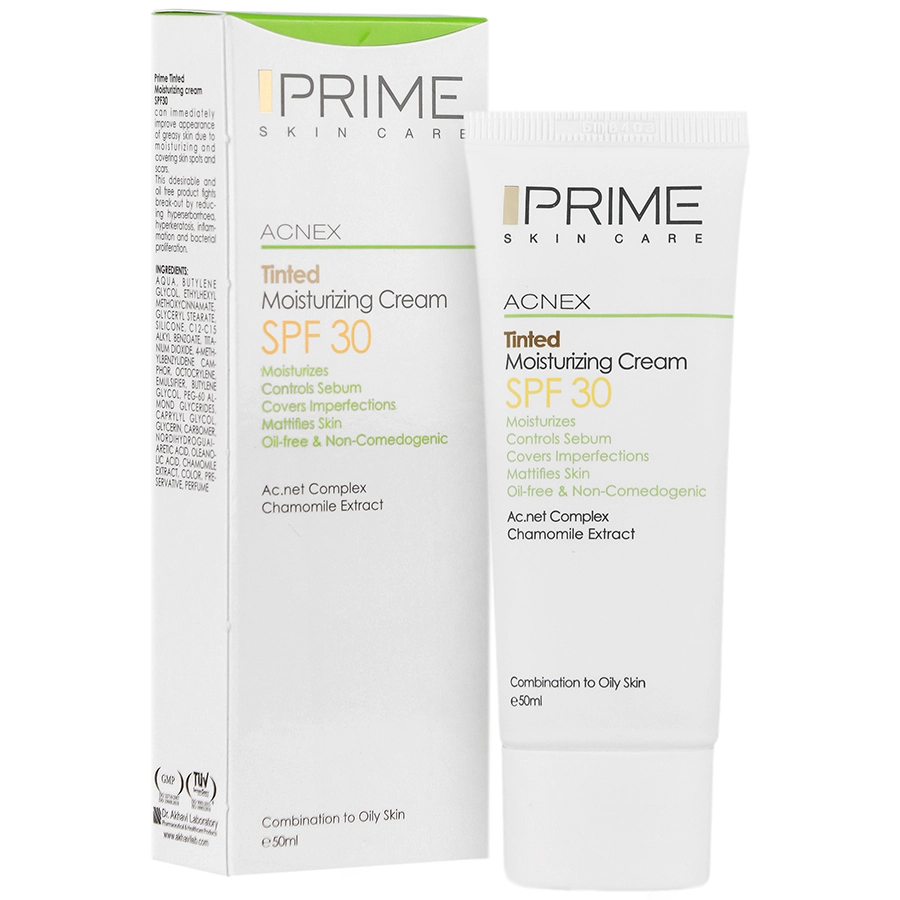 کرم مرطوب کننده رنگی پوست چرب پرایم Prime Tinted Moisturizing Cream SPF30_SPF30 - داروخانه آنلاین اصفهان دارو | ارسال رایگان | تحویل فوری نمای ۲
