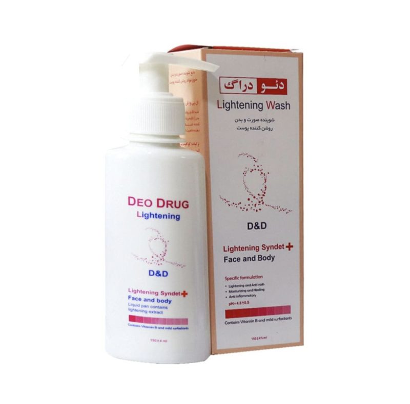 مایع شوینده صورت و بدن حاوی مواد روشن کننده پوست دئودراگ_LIGHTENING SYNDET F&B DEODRUG - تصویر 1