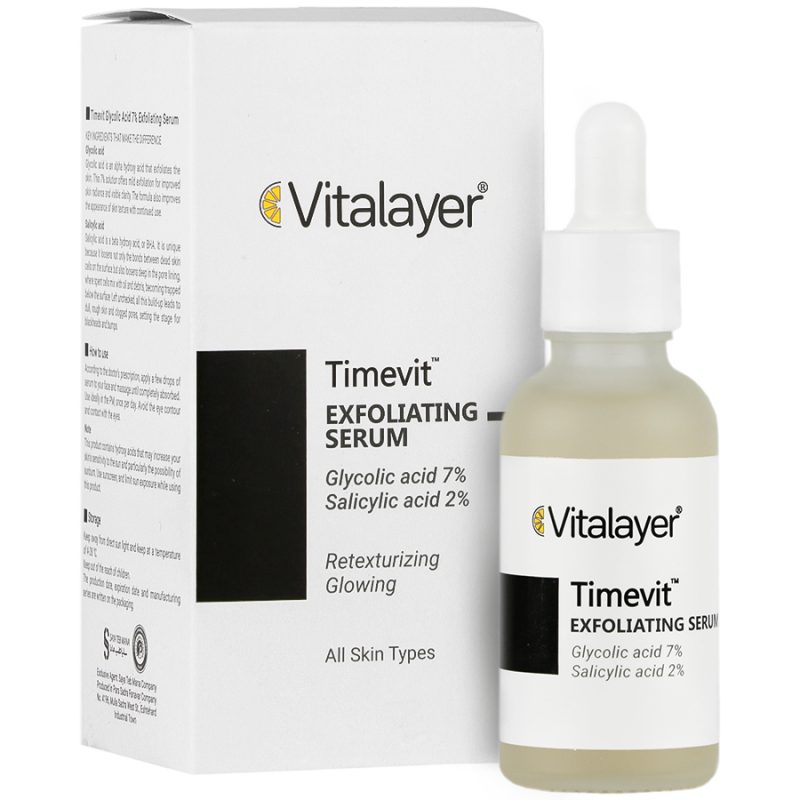 سرم لایه بردار تایم ویت حاوی 7% گلایکولیک اسید ویتالیر Timevit Exfoliting Serum - تصویر 1