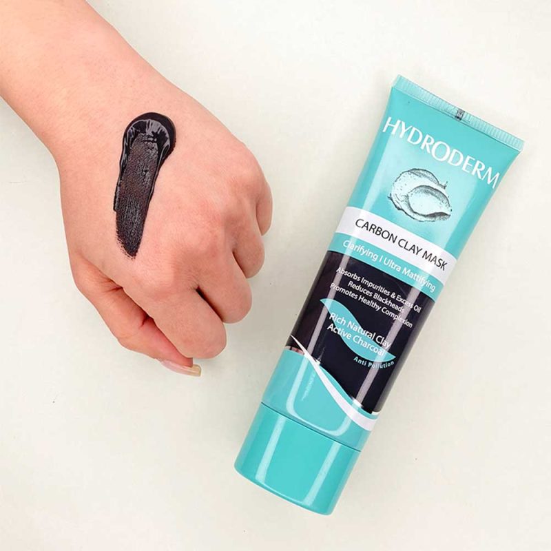 ماسک رسی پاک کننده عمیق و شفاف کننده پوست چرب هیدرودرم مدل carbon clay - تصویر 2