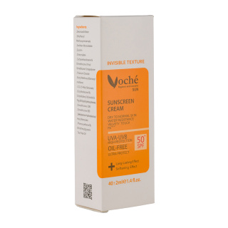 کرم ضد آفتاب بی رنگ وچه SPF50 مناسب پوست خشک و معمولی | Voche SunScreen Cream For Dry To Normal Skin Invisible SPF50