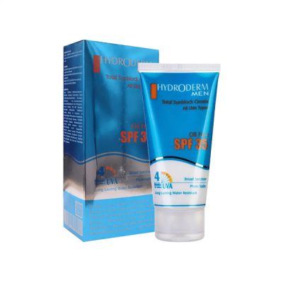 کرم ضد آفتاب اقایان فاقد چربی بی رنگ هیدرودرم-SPF35