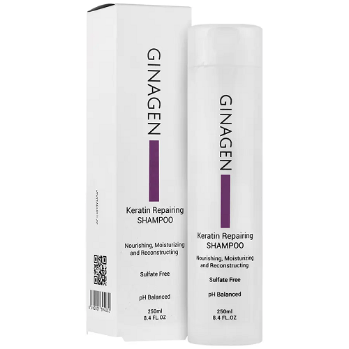 شامپو ترمیم کننده بعد از کراتین ژیناژن_Ginagen Keratin Repairing Shampoo - داروخانه آنلاین اصفهان دارو | ارسال رایگان | تحویل فوری نمای ۲