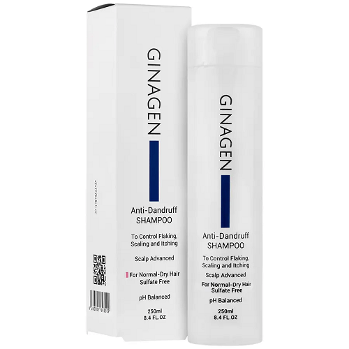 شامپو ضد شوره ژیناژن فاقد سولفات مناسب موهای خشک و نرمال_Ginagen Anti Dandruff Shampoo For Normal And Dry Hair - داروخانه آنلاین اصفهان دارو | ارسال رایگان | تحویل فوری نمای ۲