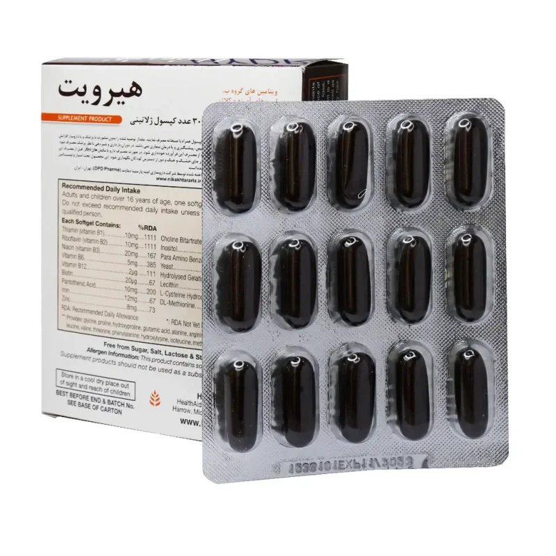 کپسول هیرویت هلث اید بسته 30 عددی hair-vit health aid - تصویر 3