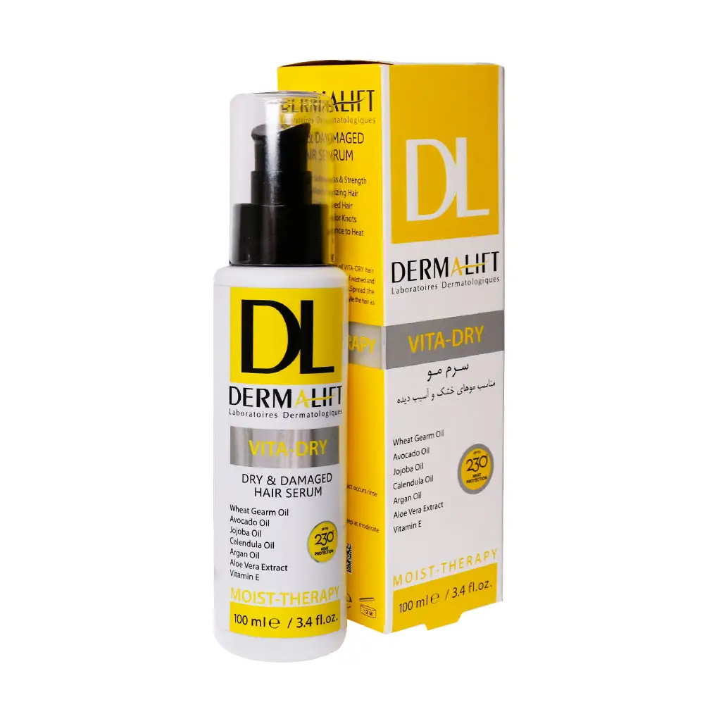 سرم موهای خشک و آسیب دیده درمالیفت_Dermalift Vita-Dry Hair Serum - داروخانه آنلاین اصفهان دارو | ارسال رایگان | تحویل فوری نمای ۲