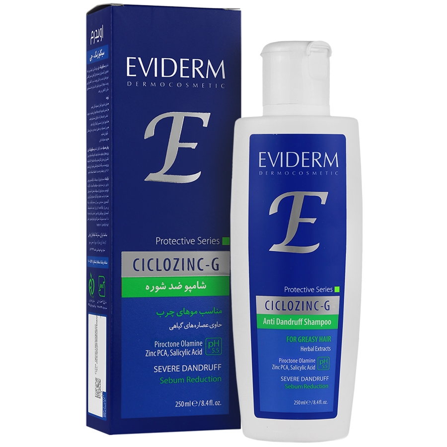 16255111239202512011 شامپو ضد شوره مناسب موهای چرب سیلکوزینک جی اویدرم_Eviderm Ciclozinc G Anti Dandruff Shampoo - تصویر 1