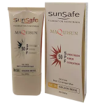 کرم ضدآفتاب رنگی سانسیف مکیسان SPF50 مدل NC20 (بژ طلایی)_Sunsafe Maquisun Spf50 Sunshield Cream 40g