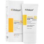 فلوئید ضد آفتاب ویتامین سی ویتالیر SPF50 رنگ بژ طبیعی_Vitamin C Sunscreen Fluid SPF50