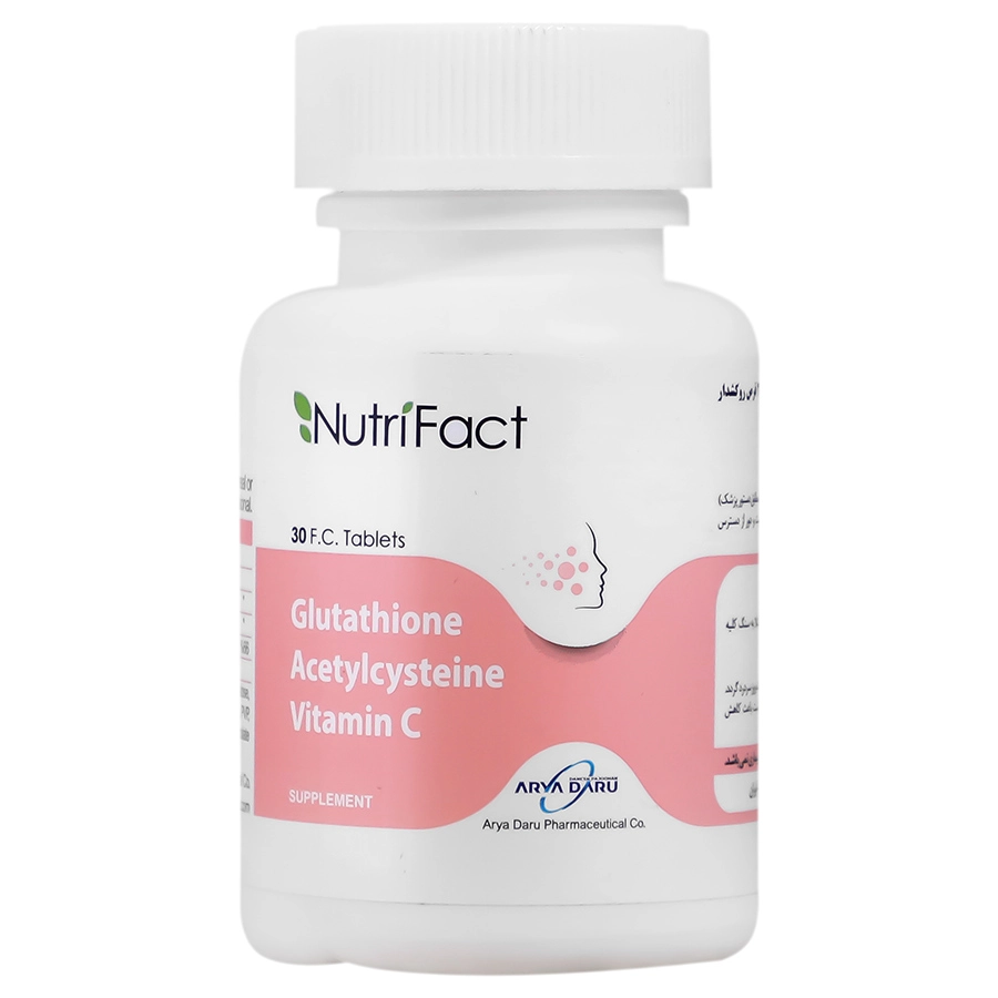 قرص گلوتاتیون/استیل سیستین/ویتامین ث_نوتری فکتNUTRIFACT - داروخانه آنلاین اصفهان دارو | ارسال رایگان | تحویل فوری نمای ۲