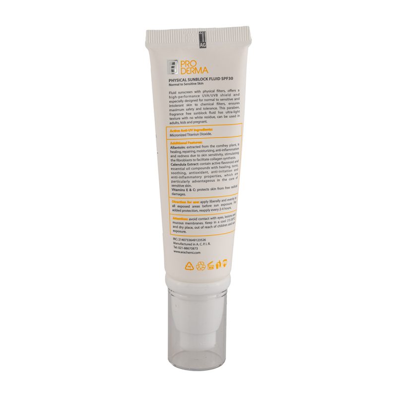 فلویید ضد آفتاب بی رنگ پرودرما با SPF30 فاقد جاذب های شیمیایی حجم 50 میلی لیتر_Proderma Sunvest SPF 30 Dermo Fluid Sun Screen 50 ml - تصویر 4