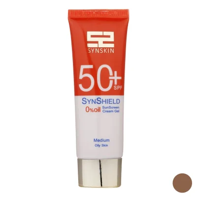 ژل کرم ضد آفتاب ساین اسکین مدل Syn Shield رنگی بژ طبیعی با SPF50 مناسب پوست چرب-50میلی