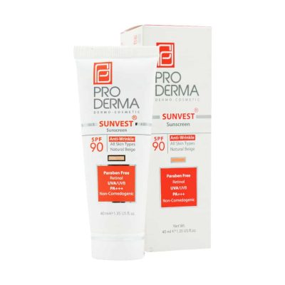 کرم ضد آفتاب و ضد چروک پرودرما باSPF90مناسب انواع پوست-40میلی