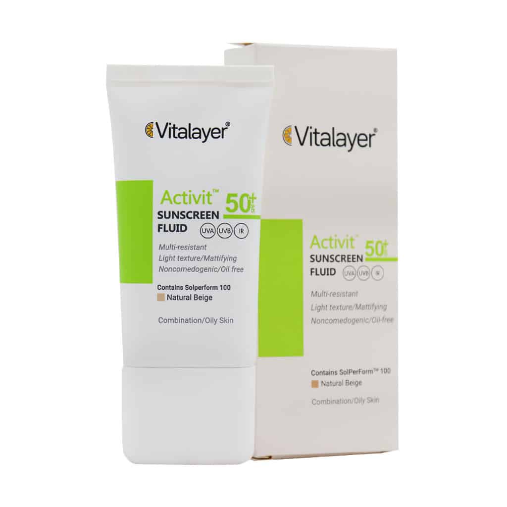ضد آفتاب پوست چرب اکتی ویت بژ طبیعی ویتالیر