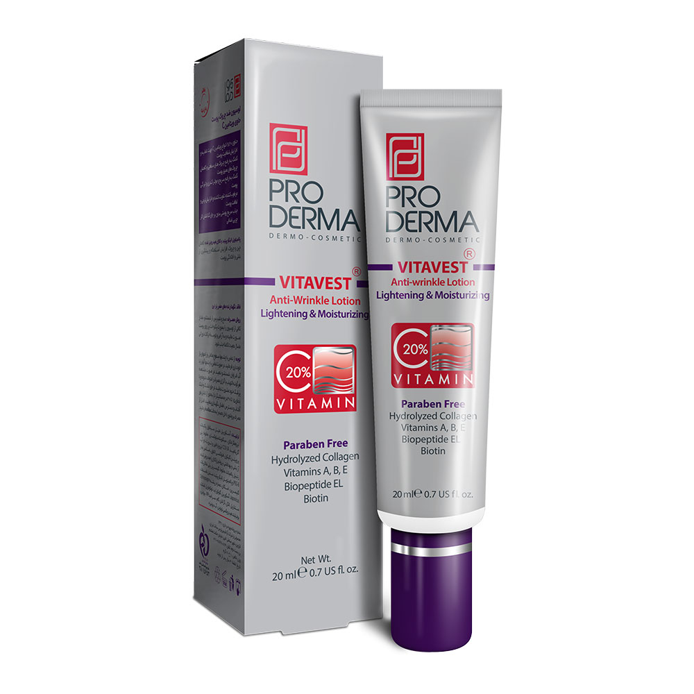 لوسیون ضدچروک و شفاف کننده حاوی ۲۰٪ ویتامین C پرودرما-20میلی