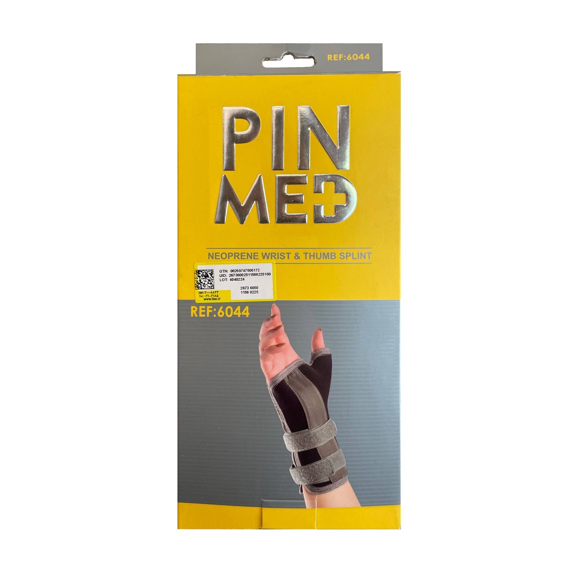 مچ بند آتل دار نئوپرن با آتل شست PIN MED سایز M کد6044 مچ بند آتل دار نئوپرن با آتل شست PIN MED سایز M کد6044