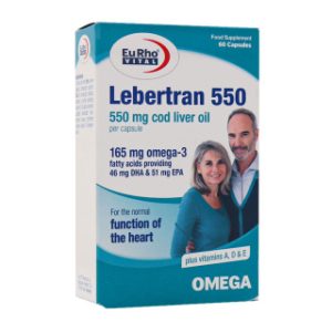 کپسول امگا 3 یوروویتال مدل Lebertran 550 -بسته 60 عددی