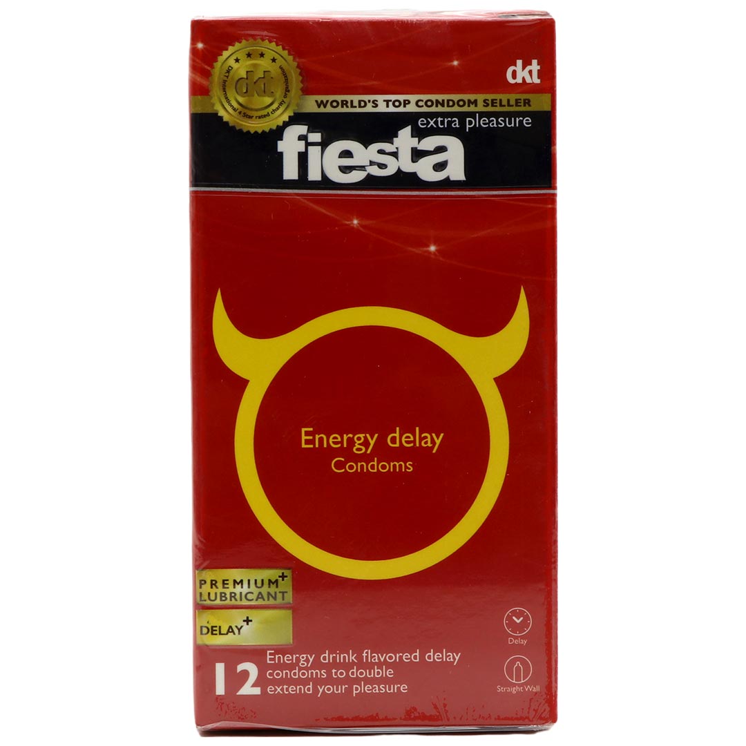 کاندوم انرژی تاخیری فیستا 12 عددی مدل ENERGY DELAY CONDOMS FIESTA - داروخانه آنلاین اصفهان دارو | ارسال رایگان | تحویل فوری نمای ۲